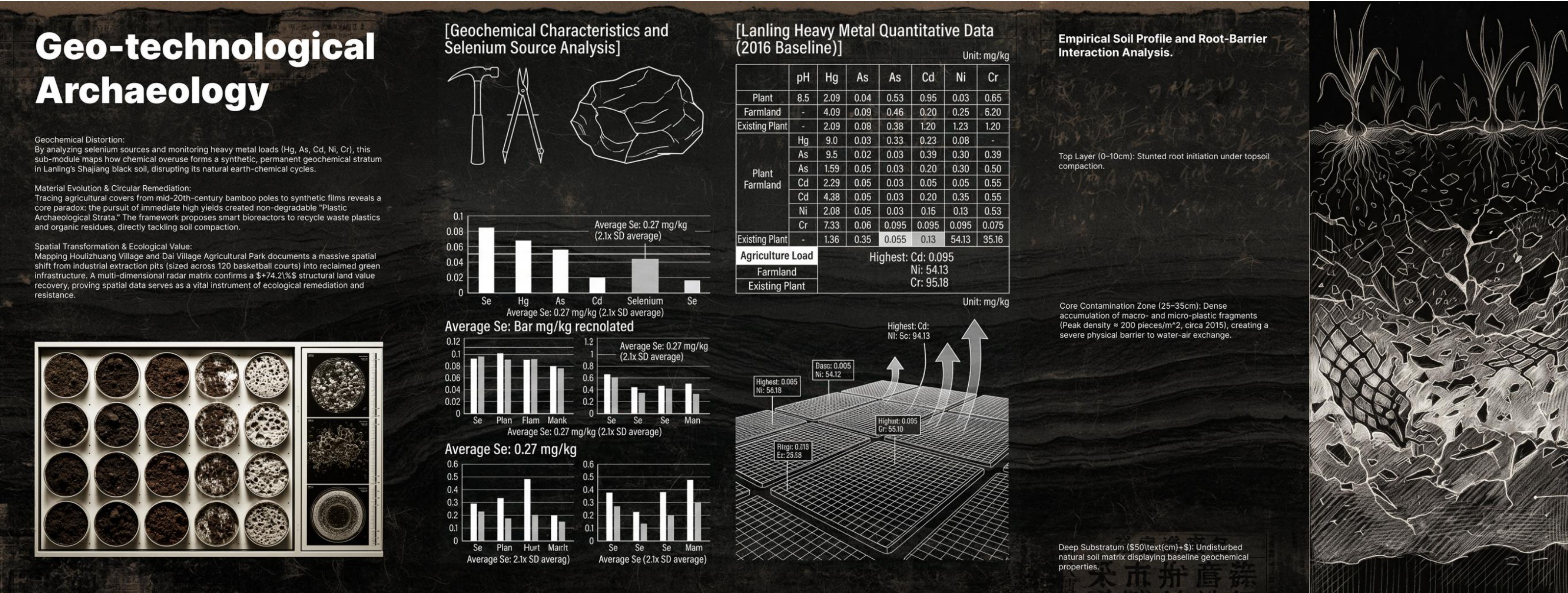 Archive chapter on soil profiles, heavy metals, and root barriers