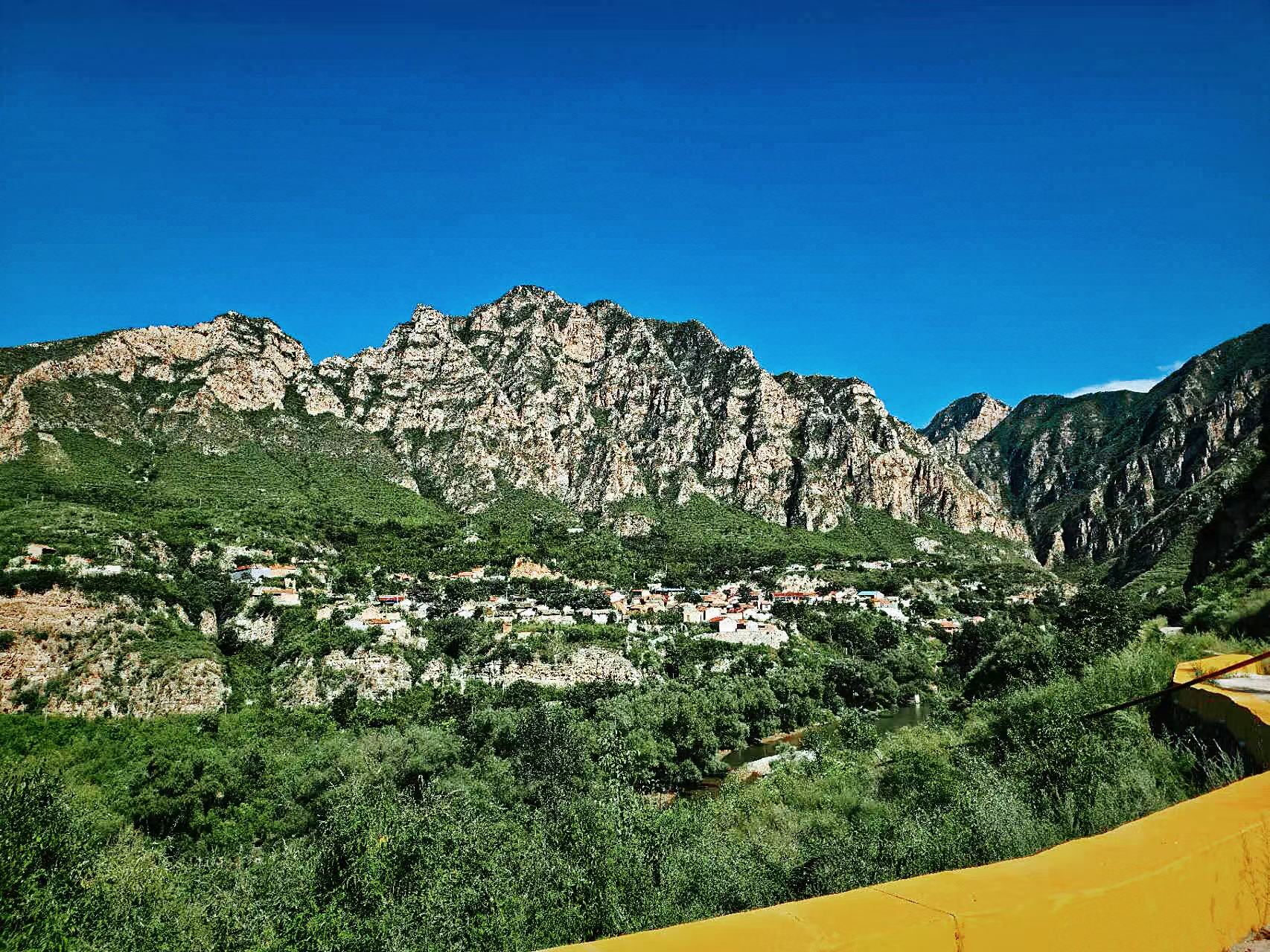 Village tucked in the mountains