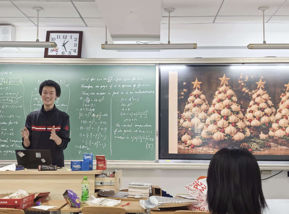 Daniel speaking to classmates during a student-led lesson